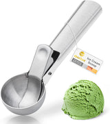 Premium Ice Cream Scoop with Trigger Ice Cream Scooper Stainless Steel, Heavy Duty Metal Icecream Scoop Spoon Dishwasher Safe