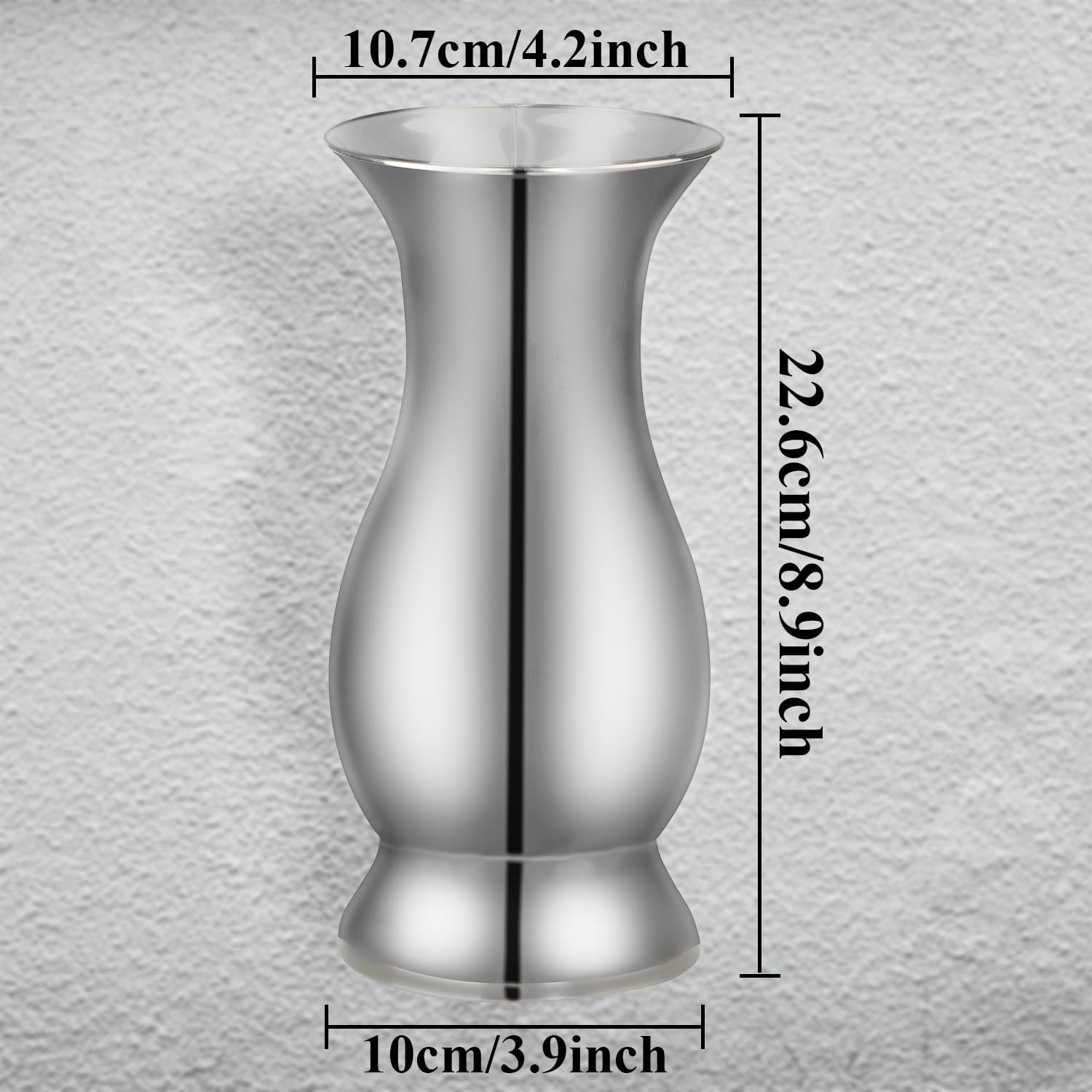 Metal Vase Centerpiece Decoration, Stainless Steel Tabletop Flower Vases- Ideal for Office, Home Wedding Birthday Anniversary Ceremony Event Decor