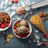 Premium Ice Cream Scoop with Trigger Ice Cream Scooper Stainless Steel, Heavy Duty Metal Icecream Scoop Spoon Dishwasher Safe