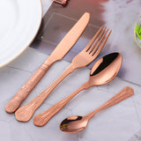 Accept Customized Tableware Mirror Polished Cutlery Rose Gold Color