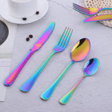 304 Stainless Steel Tableware Sets Rainbow Color Accept Customized