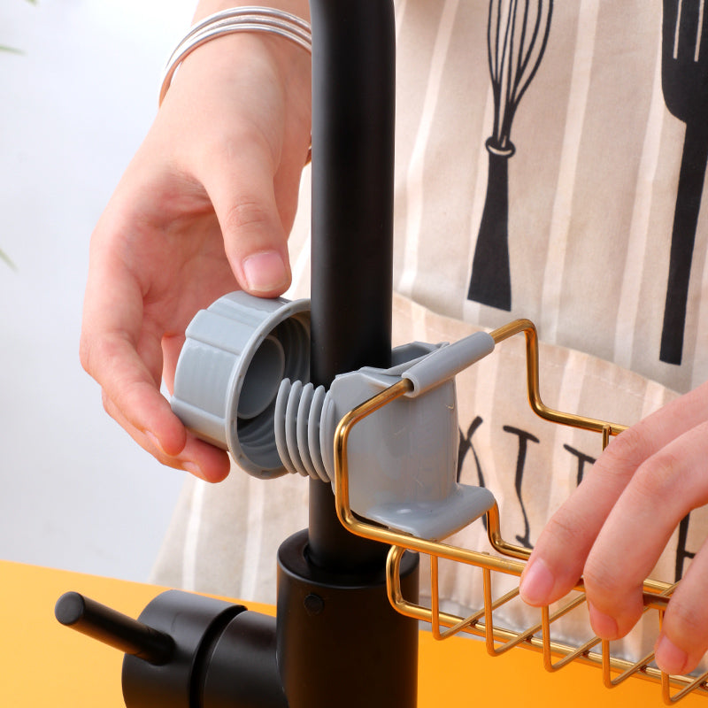 Stainless Steel Sponge Holder for Kitchen Sink Hanging Drain Rack, Soap, Brush, Towel Storage Rack Faucet Storage Rack