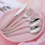 Buyer Star Wholesale Stainless Steel Pink Cutlery Set Western Modern Design Tableware