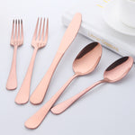 Mirror Polish Tableware Sets Rose Gold Color Flatware for Party Bar Kitchen