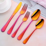 Factory Wholesale Tableware Magic Red Color Flatware Mirror Polish