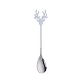 Buyer Star 50pcs Christmas Fawn Spoon Stainless Steel Deer Head Dessert Spoon