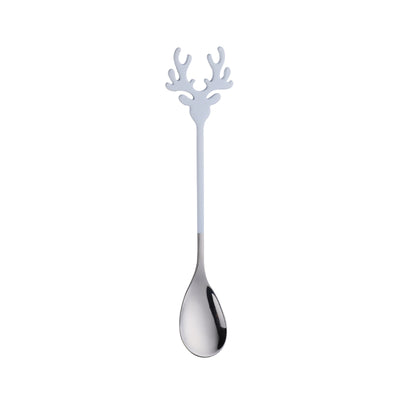 Buyer Star 50pcs Christmas Fawn Spoon Stainless Steel Deer Head Dessert Spoon