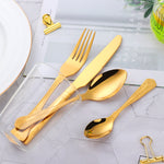 Stainless Steel Modern Design Dinnerware Gold Cutlery Sets for Restaurant or Wedding