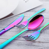 Accept OEM ODM Tableware Set Rainbow Color cutlery for Party