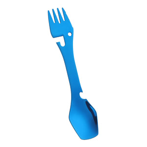 Outdoor multifunctional spoon Bottle opener, fork and knife, Outdoor tableware for camping trip, Field survival tools