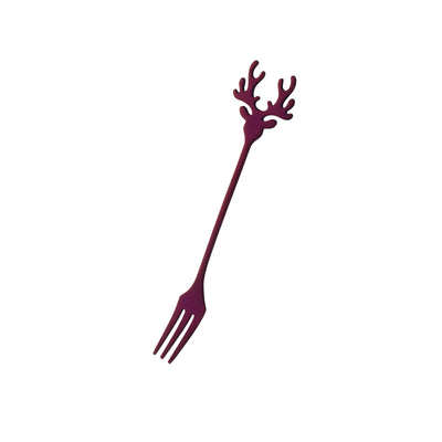 Buyer Star 50pcs Christmas Fawn Fork Stainless Steel Deer Head Dessert Fork