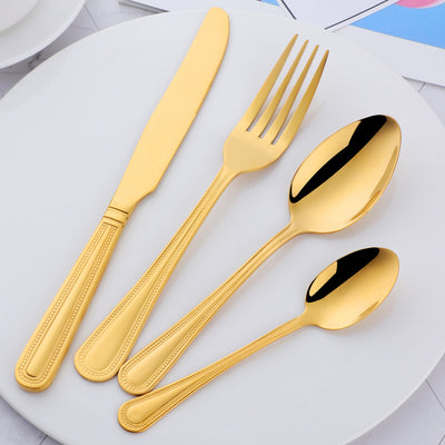 New Design Tableware Mirror Polished Gold Cutlery Sets for Restaurant or Wedding