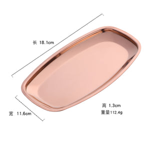 New Products Custom Hotel Oval Gold Stainless Steel Metal Serving Plate