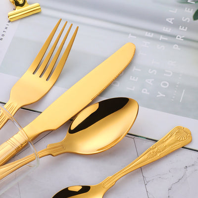 Stainless Steel Modern Design Dinnerware Gold Cutlery Sets for Restaurant or Wedding