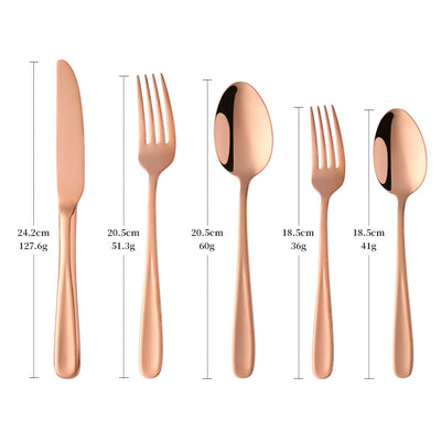 Factory Wholesale Stainless Flatware Set Rose Gold Kitchen Hotel Party Cutlery Set