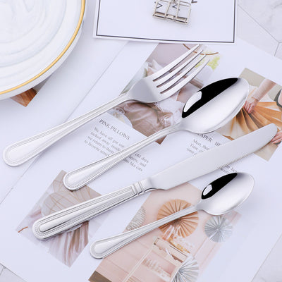 Buyer Star Wholesale Cheap Price 304 Stainless Steel Metal Dinnerware Silver Cutlery Sets