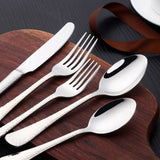 Buyer Star Wholesale Tableware Silver Set Cutlery Mirror Polish Spoon Fork Knife Kitchenware