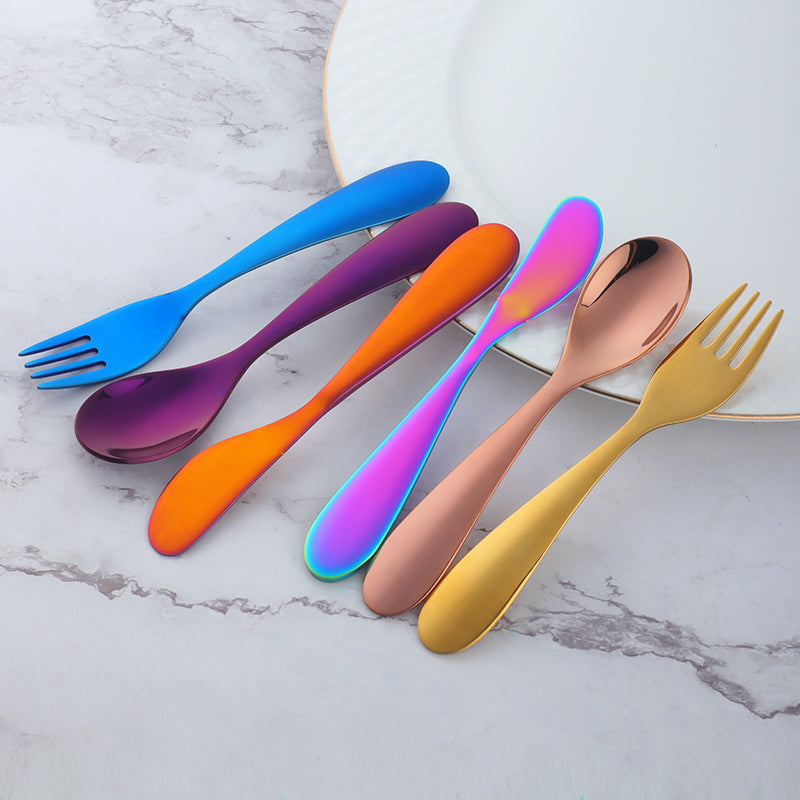 Toddler Kids Silverware Flatware Set, Preschooler Eating Utensils, Spoons Forks Butter Knives, Dishwasher Safe