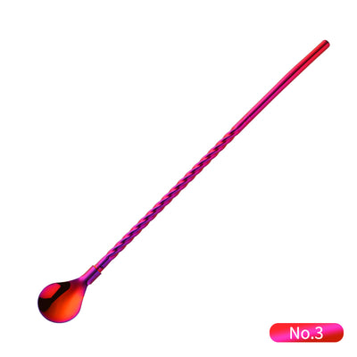 Unique Design Colorful Stainless Steel Sprial Pipette Spoon