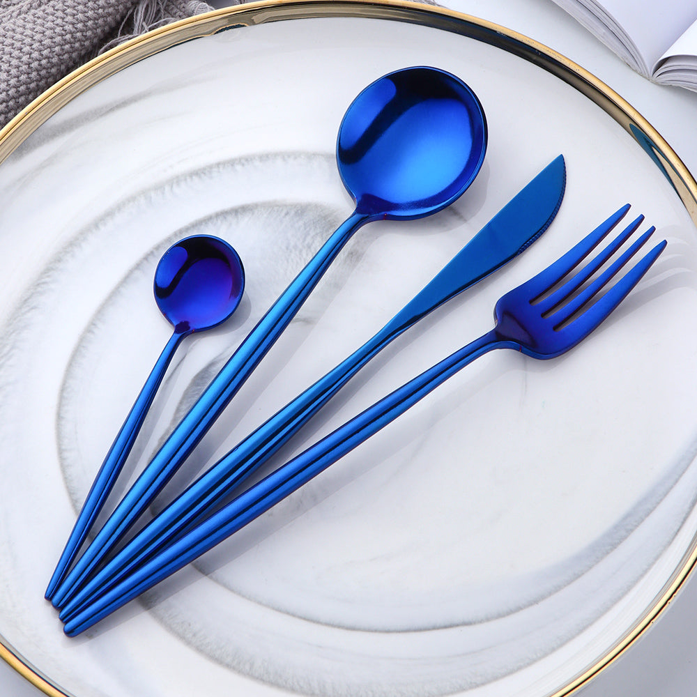 Amazon Hot Sell Western Cutlery Set Stainless Steel Silver Flatware Kitchen Wedding Cutlery Set