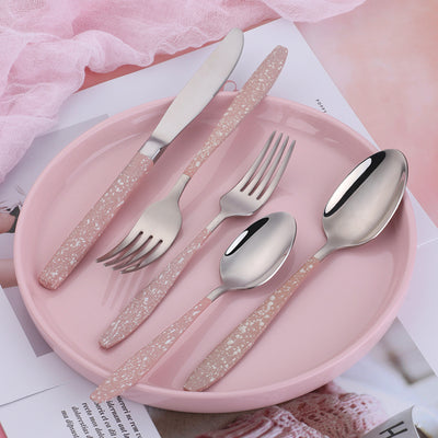 Buyer Star Wholesale Stainless Steel Pink Cutlery Set Western Modern Design Tableware