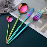  Factory Wholesale Stainless Steel Rainbow Mirror Polish Tableware Hotel Kitchenware