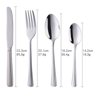 304 Stainless Steel Metal Dinnerware Silver Cutlery Restaurant Wedding