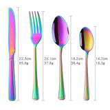 304 Stainless Steel Metal Tableware Sets Rainbow Color for Party Wedding