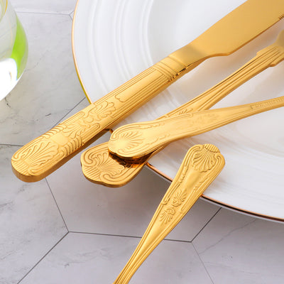 Stainless Steel Modern Design Dinnerware Gold Cutlery Sets for Restaurant or Wedding