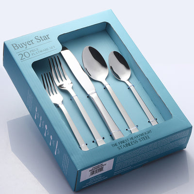 Buyer Star Silverware Set with Knives Forks Stainless Steel for Wedding Restaurant