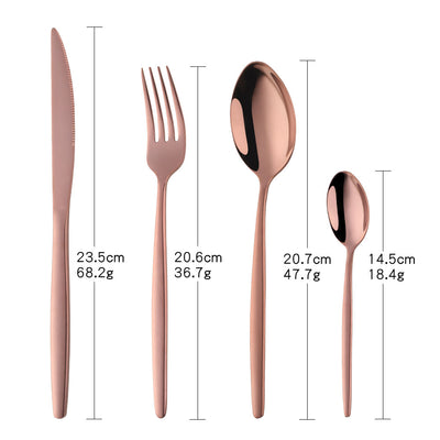 304 Stainless Steel Rose Gold Accept Customized Tableware Sets