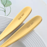 Edge Smooth Stainless Steel Tableware Flat Spoon Gold Color Cutlery Sets