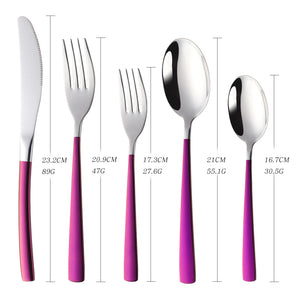 Accept OEM ODM Tableware Set Rainbow Color cutlery for Party