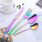 304 Stainless Steel Metal Tableware Sets Rainbow Color for Party Wedding