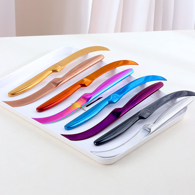 Metal Stainless Steel Flatware Cutlery Chef Knifes Kitchen Fruit Cheese Steak Dinner Knives Set