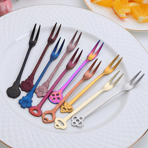 Premium Forks Gift Set for Dessert Cake Fruit Salad Fork Stainless Steel Metal Small Tasting Pastry Forks Mirror Polished