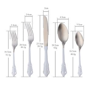 Buyer Star Hot sales Top Seller Dinnerware Sets Noble Classical Palace Stainless Steel Relief Cutlery Sets