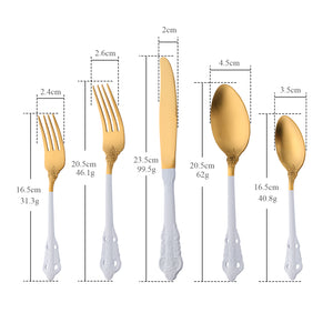 Buyer Star Hot sales Top Seller Dinnerware Sets Noble Classical Palace Stainless Steel Relief Cutlery Sets