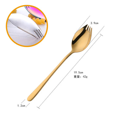 New Product Integrated Spork Forks Stainless Steel Spoon with Fork Teeth