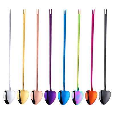 High Quality Heart Shaped One-Spoon Fork Stainless Steel for Camping Price