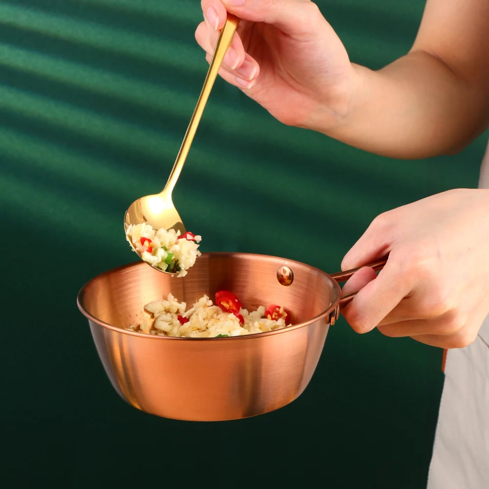 Multifunctional Korean Ramen wine stainless steel 304 18/10 Seasoning Mixing dish serving bowl with handle