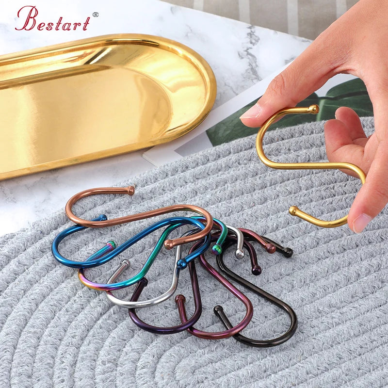 Wholesale Metal S Hook Multifunctional  Kitchen Stainless Steel Free Punching Double Head Hanging Hook