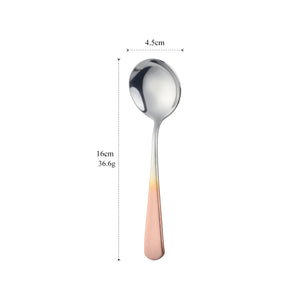 Coffee Dessert Rice Ice Cream Stainless Steel Colorful Honey Round Gold Spoon With Custom Logo