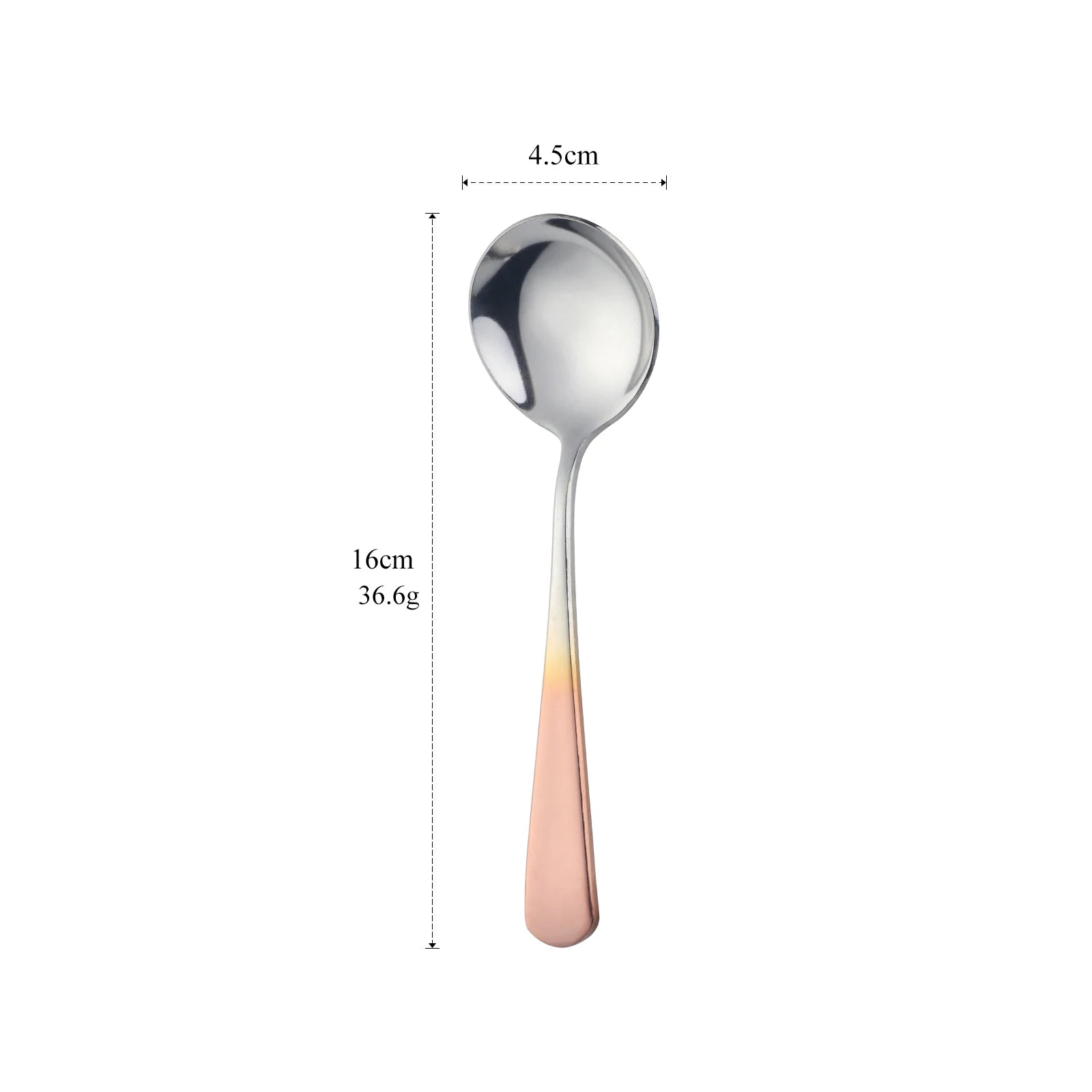 Coffee Dessert Rice Ice Cream Stainless Steel Colorful Honey Round Gold Spoon With Custom Logo