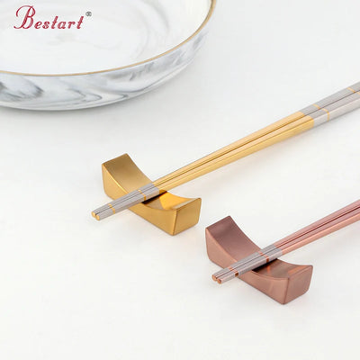 Custom Logo Restaurant Gold Chopstick Stand Metal Chopstick Holder Stainless Steel Chopstick Rest