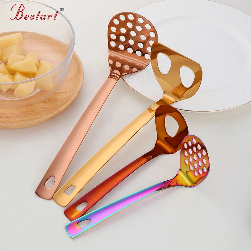Kitchen Gadgets Large Mini Manual Stainless Steel Meatball Spoon Potato Masher Potato Press