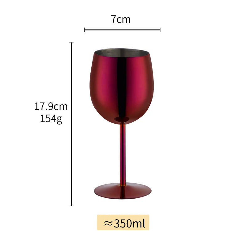 Popular Cup Metal Wine Mugs Stopper Drinking Custom Goblet 304 Stainless Steel Red Wine Glasses