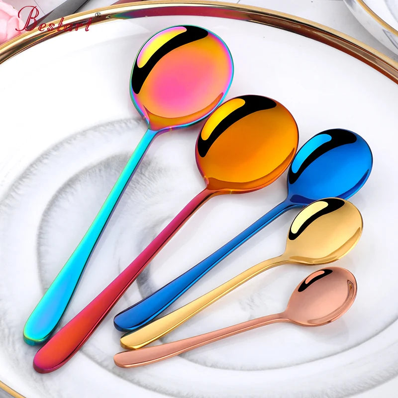 ODM/OEM Popular Custom Mini Long Handled Stainless Steel Rose Gold Coffee Spoon Metal Dessert Tea Spoon