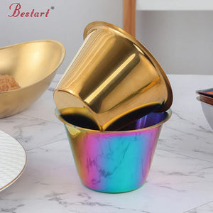 Restaurant Snack Fruit Food Metal Gold Bowl 304 Stainless Steel Mixing Bowls Salad Serving Bowls