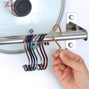 Wholesale Metal S Hook Multifunctional  Kitchen Stainless Steel Free Punching Double Head Hanging Hook